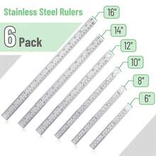 Mr Pen Steel Rulers, 6, 8, 12, 14 Inch Metal Rulers, Pack Of 4 - ColorD - View 2