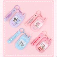 Miniso 1个库洛米系列折叠式口袋镜，可爱造型，带挂绳，塑料材质，化妆/装饰镜 - 淡紫色 - 查看 7