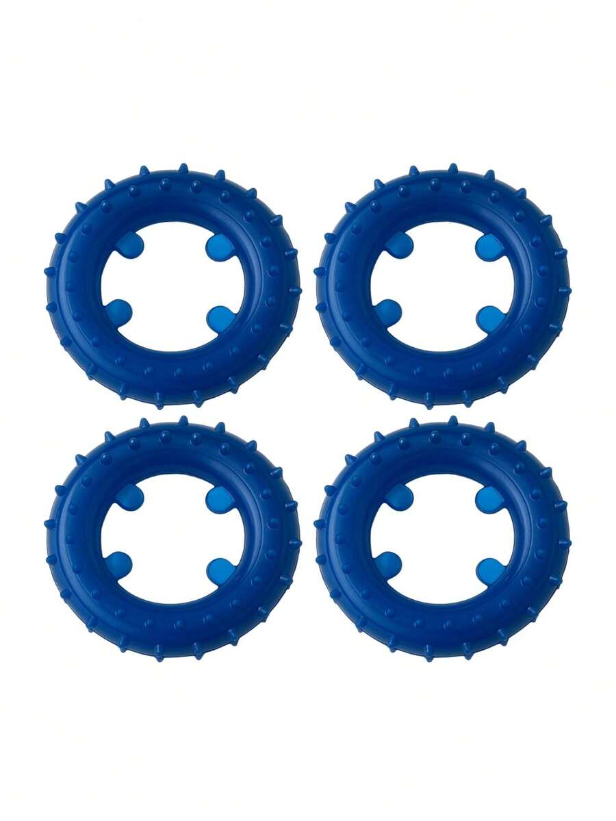 Kit 4 Mordedor Pet Argola Neon 7cm Livre de BPA Resistente - Azul - Visão 1