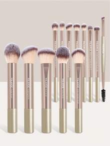 MAANGE 13pcs/17pcs Makeup Brush Set, Includes Makeup Brushes, Makeup Bag, Powder Puff, Foundation Brush, Blush Brush, Powder Brush, Eyeshadow Brush, Mascara Brush, Eyebrow Brush, Lip Brush, Highlighter Brush, Concealer Brush, A Travel Makeup Brush Set Gift For Women And Girls