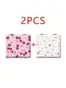 Millennium Serie tragbarer Kosmetikspiegel, faltbar, leicht, ultradünn, praktischer Handhandspiegel, lederumwickelt, geeignet für verschiedene Szenarien und alle Nutzer, faltbares Quadrat, tragbar