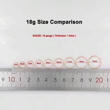 FANSING Aro de riz con bisagras de acero quirúrgico 316L 20G 18G 16G 14G 12G 10G 8G 6G diámetro de 5 mm a 22 mm oro oro rosa plata  azul arcoíris - 1 piezaororosa18gdimetro8mm - Ver 5