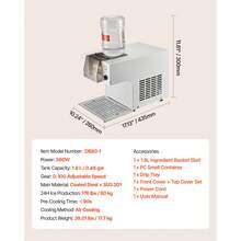 Máquina de hielo de copo de nieve, 176LBS / 24H máquina de hielo de copo de nieve, máquina de afeitar hielo con hoja de acero inoxidable, máquina eléctrica de cono de nieve con tanque de 0.48Gal, pre-enfriamiento rápido de 90S, para casa y reunión pequeña - Plateado - Ver 6