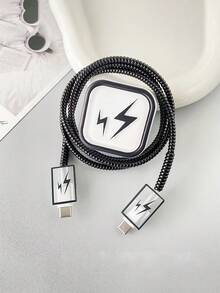 5pcs Lightning Cable Protector, TPU Charger Adapter Cover Set Compatible With IPhone, 40W Fast Charger - Multicolor - View 5