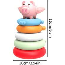 Juguete circulo anidacion juguete apilador para bebe circulo anidacion silicona juguetes Montessoris para niños juguetes para enseñanza temprana juguetes para bebes regalo Hoghaki - DibujosanimadoscerdoDieLe5capas - Ver 4