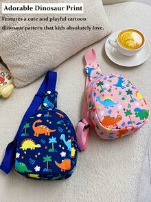 1pc Mini Cute Cartoon Dinosaur Nylon Zipper Closure Cute Chest Bag Crossbody Bag Coin Purse,Kids Dinosaur Print Waist Bag,Fashionable Kids Pouch, Mini Chest Bag, Multi-Purpose Storage Bag, Party Gift Coin Bag, Outdoor Sports Bag- Mini Adjustable Fanny Pack With Cute Cartoon Dino Pattern, Unisex Child Belt Bag For Travel, Outdoor Activities, And Daily Adventures, Lightweight & Durable With Secure Zipper, Holds Phone, Keys, And Small Essentials In Black, Blue, Pink, Green, And Yellow[US Local Warehouse]The Best Gift Choice, Birthday Gift, Christmas Gift - Nhiều màu - Xem 4
