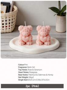 2pcs/4pcs Rose Bear Scented Candles - Cute Decorative Items And Handmade Gifts, Suitable For Women/Friends, Ideal For Wedding Souvenirs, Elegant Decorations And Gifts, Valentine's Day Gifts, Graduation Gifts, And Bedroom & Room Decor. - Multicolor - View 29