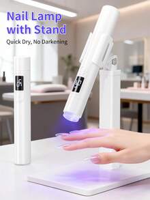 XEIJAYI 1个迷你可充电UV LED美甲灯，适用于凝胶美甲，快速干甲固化灯UV LED凝胶指甲油烘干机美甲工具可充电沙龙设备 - 白色 - 查看 3