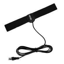 [Linkbits] Antena de TV digital HD para interiores - Admite recepción UHF, excelente calidad de recepción - Paquete de 1, negra, con cable de 1,5 m, cable HD con conector tipo F - Negro - Ver 8