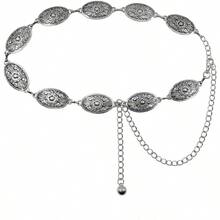 TOPACC Western Metal Concho Belt for Women Cowgirl Chain Belts for es Jeans Country Concert Outfit - Plata70 - Ver 1