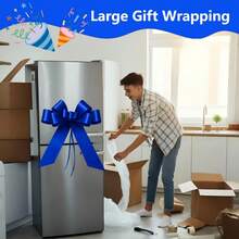 Big Car Bow, 30 Inch Giant Bow For Car, Giant Car Bow, Large Giant Bow For Present, Large Gift Wrapping Bow For Birthday, Surprise Party, Christmas, Wedding Reception, Festival (Red) - Blue - 查看 4