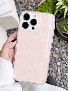 Pink Floral Lace Aesthetic Pattern Transparent Airbag Anti-Fall Full Coverage TPU Phone Protective Case Compatible With IPhone 17/16/11/12/13/14/15/15 Pro/15 Plus/15 Pro Max/7 Plus/8 Plus/X/XS Max/XR/11 Pro/12 Pro/13 Pro/14 Pro/12 Mini/13 Mini/11 Pro Max/12 Pro Max/13 Pro Max/14 Pro Max/14 Plus/7/8/16 Pro/16 Plus/16 Pro Max/SE & Compatible With Samsung Galaxy A54/A14/A12/A13/A15/A32/A33/A24/A52S/S20/S21/S22/S23/S24/S23 Plus/S24 Ultra/S25/A15/A33/A23, Birthday Gift - Multicolor - View 5