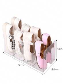 1pc Acrylic Shoe Rack, Space-Saving Vertical Shoe Organizer Stand For Kids, Transparent Shoe Storage Shelf For Entryway - Multicolor - View 7