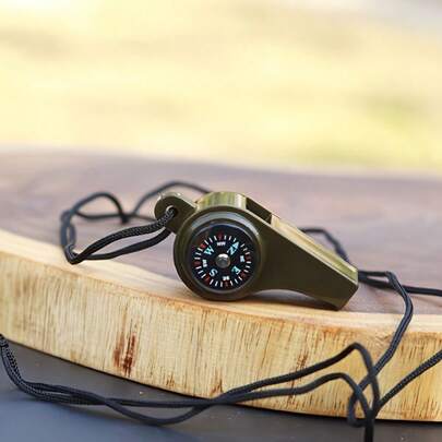 3pcs Outdoor Emergency Survival Whistle Set With Compass - Durable PVC Material, Compact & Portable, 3-In-1 Safety Tool, Ideal For Hiking, Camping, Rescue And Adventure, Must-Have Camping & Exploration Gear, High-Quality Whistle Design