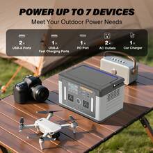 Hepway 1000W Portable Power Station 577Wh Solar Generator Large Capacity Travel Essential Portable Charger 12lb Light With BMS Automotive Grade Lithium Battery, Power Bank With 200W Solar Panel Charging, 2x 120V Pure Sine Wave AC Outlets 700W, PD 60W USB-C Charging Station For Gifts For Men/Women, RV, Emergency Home Use, Fishing, Camping Gear - 黑色 - 查看 5