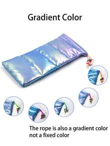 1PC Quilted Eyeglass Case Colorful Soft Glasses Bag Down Eyewear Glasses Pouch Glasses Box With Drawstring Closure - Multicolor - View 2