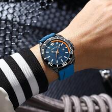CRRJU Men's Fashion Quartz Waterproof Luminous Silicone Strap Date Display Wrist Watch - Multicolor - View 5