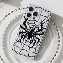 Funda para teléfono con diseño de telaraña de Halloween espeluznante, compatible con iPhone 16, 15, 14 Pro Max, 13, 12, 11, XR y XS Plus. Fabricada en silicona TPU, ofrece protección contra golpes y caídas, además de una excelente sensación al tacto. Es el regalo ideal para familiares, amigos y seres queridos. - transparente - Ver 3