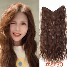 26Inch Synthetic Long Wavy Curly 4 Clip In Hair Extension V-Shaped Heat Resistant Black Hairpiece For Women Christmas New Year Carnival Music - Multicolor - View 12