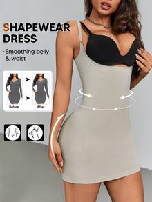 一件装女士露背塑身连体衣，可调节肩带光滑无缝修身连体衣