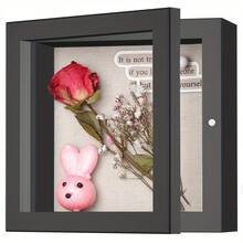1个复古镂空3D相框 - 手工DIY照片及干花展示盒 - 乡村风格纪念盒，适用于婚礼/周年纪念/生日/毕业典礼/情人节 - 圣诞节纪念礼物、节日墙饰、新年纪念艺术品、家居拍照装饰、冬季照片拼贴（仅含相框） - 彩色 - 查看 10