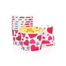 10 Stücke/20 Stücke/50 Stücke Valentinstag Snack Becher Valentinstag Herz Einweg-Papierbecher Valentinstag Becher Herz Becher für Eiscreme Schüsseln für Leckereien Cupcakes Zubehör Dekoration Bridal-Shower Hochzeitsparty Gastgeschenke - Verschiedenfarbig - Übersicht 1