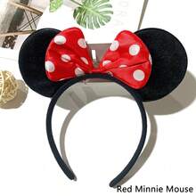 Disney 1个米奇耳朵亮片蝴蝶结发箍，女士节日派对服装配饰，礼品发饰，发带，发箍头饰 - 彩色 - 查看 3