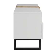 Modern TV Stand, Wood And White Finish, 180 X 50 X 38 Cm, Minimalist Design - White - View 10