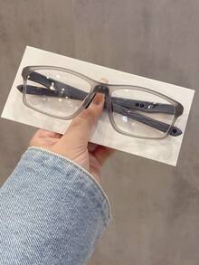 1 Pair Men's TR90 Retro Fashion Personalized Minimalist Adjustable Clear Lens Glasses - Translucent Gray - View 2