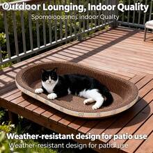 17英寸超大猫抓板，耐用材质 - 两用抓挠垫和休息垫，超大猫窝，宠物巢穴，爪边保护，适合小型、中型和大型猫咪，室内猫咪必备，居家放松，爪子护理，万圣节、感恩节、圣诞节的完美宠物礼物