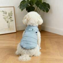 Winter Warm Dog & Cat Jacket - Thick Insulated Coat For Small Dogs | Soothing Colors Available: Cloud Blue (Light Blue), Classic Black - Multicolor - View 20