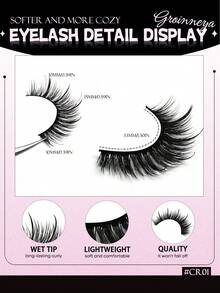 GROINNEYA 7 Pairs Cat Eye Lashes Spiked Criss-Cross Faux Mink Eyelashes Natural Look Soft Full Strip Lashes Luxury Volume Fake Eyelashes Mange Eyelashes Applicable To Dating Scenarios - Cat Eye Lashes - View 7