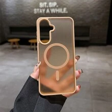 360° Full Protection Semi-Transparent Magnetic Phone Case, Compatible With Samsung S25 FE A17 A07 Wireless Charging, Also Fits A56 A36 A26 A16 S25 Ultra, Christmas Gift - Gold - View 2