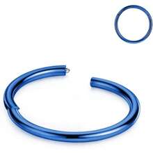 FANSING Aro de riz con bisagras de acero quirúrgico 316L 20G 18G 16G 14G 12G 10G 8G 6G diámetro de 5 mm a 22 mm oro oro rosa plata  azul arcoíris - 1unidadazuloscuro16gdimetro10mm - Ver 1