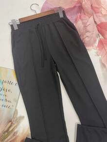 Wide-Leg Pants In Soft Wool Fabric With A Fashionable Pocket. - 純黑 - 查看 2