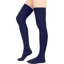 Thigh High Socks Long Over Knee High Socks For Women Casual Athlete Striped Knee High Stocking,36066835 - 藍色 - 查看 2