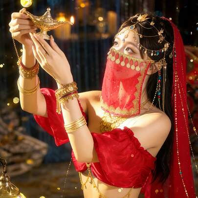 밸리 댄스 베일 COS 코인 행잉 하이라이트 베일 매화 글리터 댄스 의상 액세서리 페이스 커버링 퍼포먼스