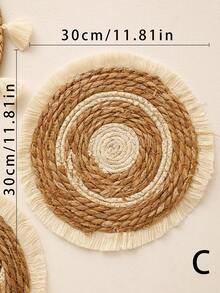 1件/6件装波西米亚风编织墙饰，圆形编织篮墙饰艺术品，美观的家居装饰，中性色纹理悬挂装饰，农舍和北欧风格墙饰，适用于客厅、卧室、餐厅、门厅、走廊、公寓空间，营造温馨舒适的室内氛围，适用于沙发背景墙、电视墙、置物架和照片背景布局，简约而富有层次感的家居墙面装饰。 - 彩色 - 查看 15