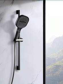High-Pressure Square Handheld Shower Set (Shower Head/Hoses/Bracket), Minimalist Bathroom Shower Head, Featuring Strong Pressure Boost And High Water Flow, Suitable For Home Bathroom Showers And Hot Water Supply. - Multicolor - View 4