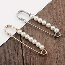 4pcs Elegant Metal Inlaid Faux Pearl Brooch, Versatile Waist Belt Buckle, Scarf Clip, Sweater Clip And Women Shawl Clip, Suitable For All Seasons Everyday Wear Gifts For Mother, Father, Graduation, And Teacher - Multicolor - View 6