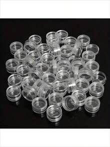 25pcs Mini Transparent Cream Jars (3g/5g) - Empty Plastic Cosmetic Containers, Clear Sample Pots For Eye Shadow Balm And Lip Balm, Travel Size Makeup Samples, Great For Thanksgiving, Halloween And Christmas - Clear - View 8
