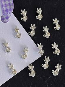 10 Packs Vintage Alloy Cat Cute Nail Decoration Nail Art Accessories Nail Supplies Nails Nail Charms Nail Gems - Silver - View 6
