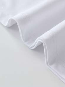 Plus Moon & Slogan 图案短袖T恤 - 白色 - 查看 5