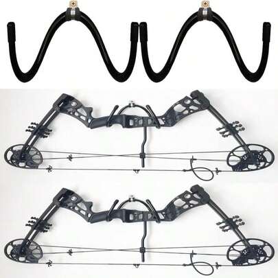 AUXPhome 2 Pack Wall Storage Display Rack - Bow Hanger Hooks Wall Holder - No Scratches - Hold Up To 20 Lbs - Hold 2 Bows