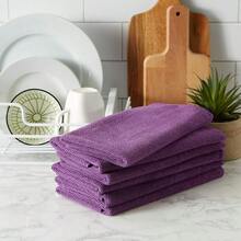 DII Trapo para Platos ultraabsorbente de Damasco de Microfibra para Limpiar Lavar y secar 40.6 x 48.2 cm Juego de 6 Color Berenjena - Morado - Ver 5