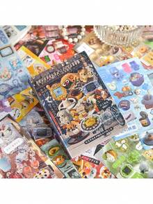 1 Book Of 4-Season Radio-Themed Sticker Book, Retro Showa Era Japanese Magazine/Comic Style, Student Planner Sticker Book - Retro Style - View 7