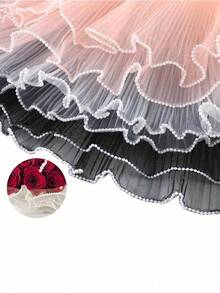 24/12yd Pearl Tulle Wrapping Paper, Bouquet Wrapping Tulle, DIY Gift Packaging, Ruffle Wave Tulle Floral Wrapping Paper, Gift Flower Wrapping Tulle, Suitable For DIY Valentine's Day Birthday Gift Decoration, Flower Shop Flower Packaging Supplies - Multicolor - View 4