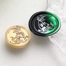1 đầu đóng dấu sáp kiểu Gothic, đầu đóng dấu bằng đồng thau nguyên khối có thể tháo rời, dụng cụ đóng dấu sáp kiểu cổ điển tối màu dùng để gói quà, làm thiệp chúc mừng, niêm phong phong bì. - Nhiều kích cỡ - Xem 20