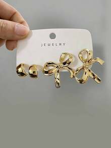 4/6/18件套时尚耳环套装，夸张的金鱼和蝴蝶系列耳环，适合日常和节日佩戴，女士耳环套装 - 金色 - 查看 2