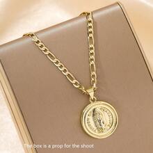 1件经典欧式铜镶嵌锆石圣母玛利亚吊坠项链，限量版“守护之光”，适合作为圣诞节/感恩节/万圣节/母亲节/情人节礼物送给情侣、朋友、教父母、初领圣体、日常佩戴和祈祷。 - 金黃色 - 查看 8